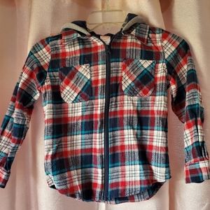 Boys Zip Up Flannel Shirt